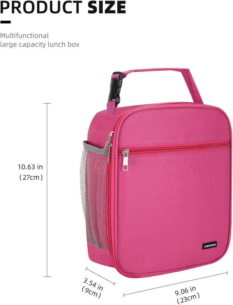 Lovoeo Lunch box Lunch bag for men women Insulated Lunchbox Lunch bags for Work Picnic Travel(Rose red) - Image 2